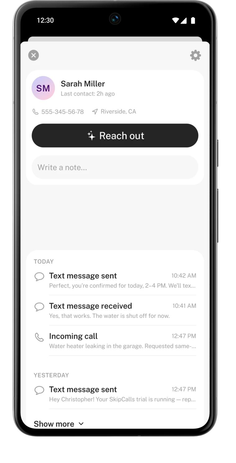 SkipCalls lead profile