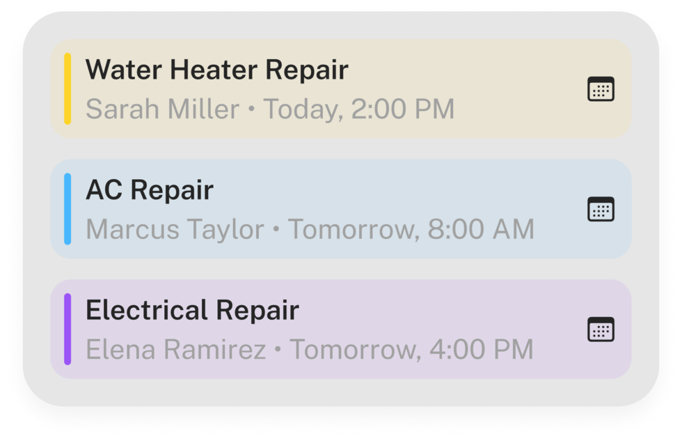 Three newly booked appointments