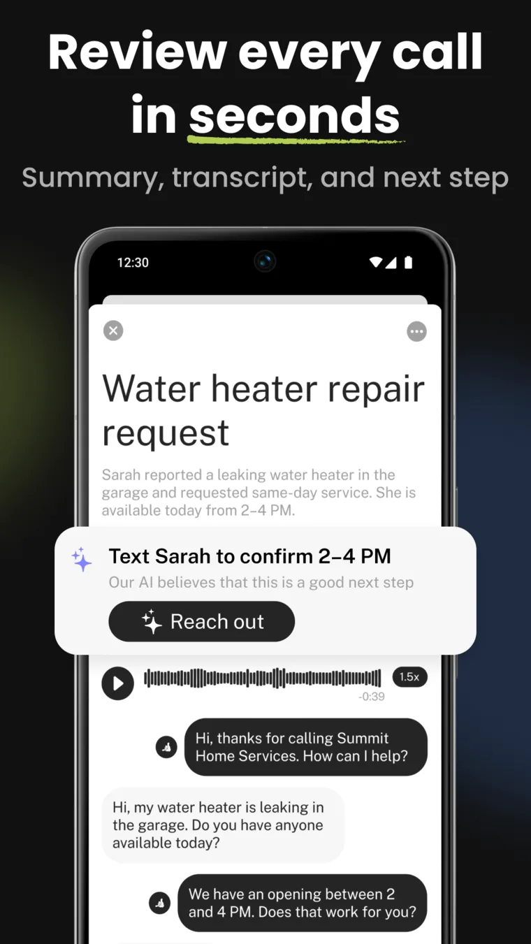 Review every call in seconds