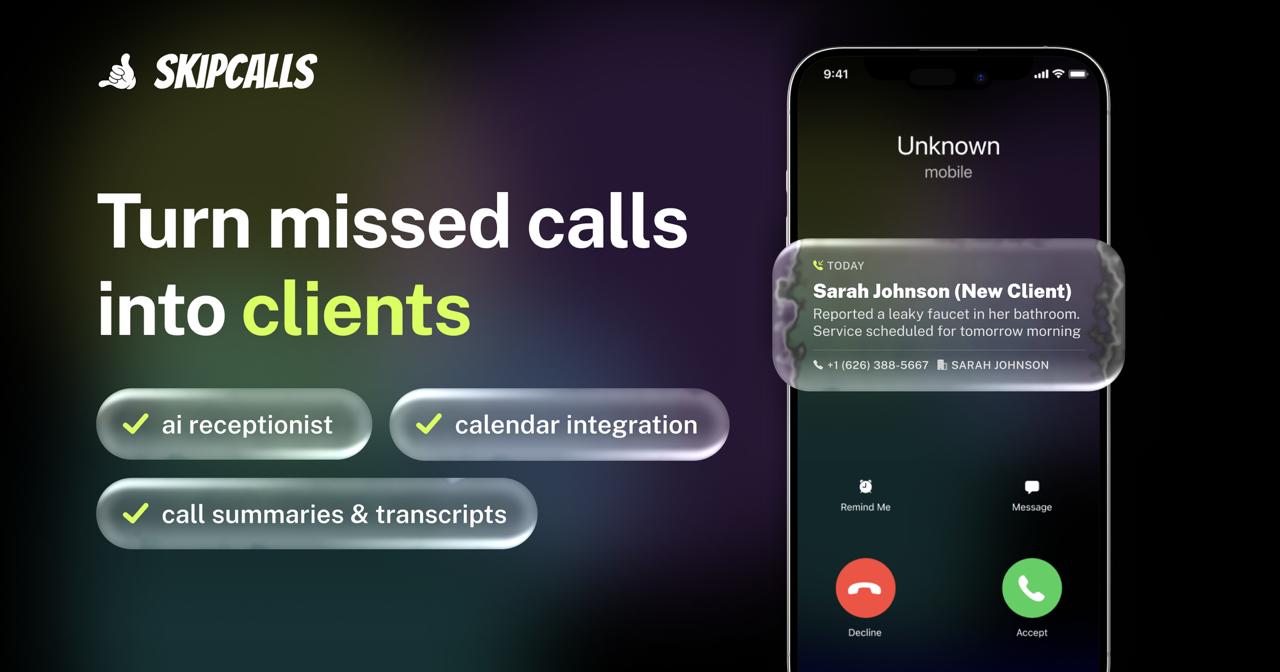 SkipCalls - AI-Powered Voicemail & Call Assistant logo